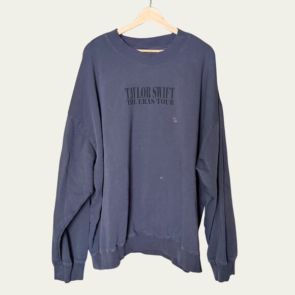 NEW Taylor Swift THE ERAS TOUR Blue Crewneck Sweatshirt sz 2XL *Flaw - Picture 2 of 5